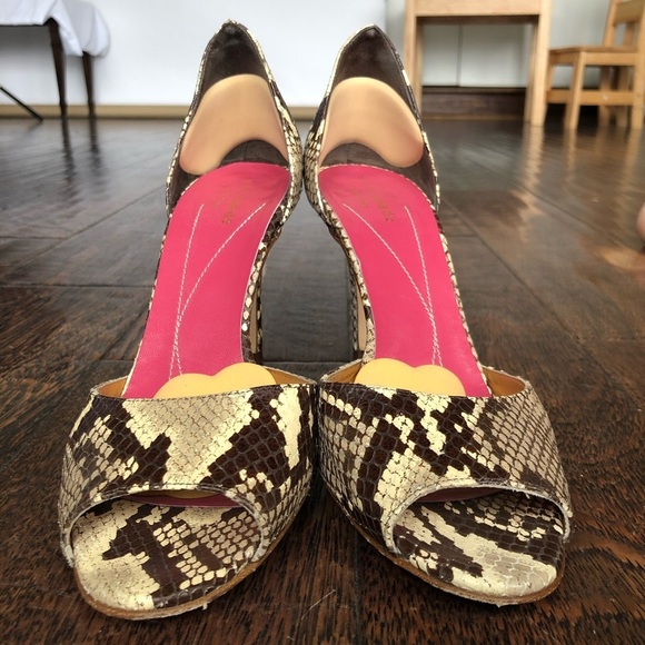 Kate Spade Python embossed leather heels SO cute! - Picture 5 of 14